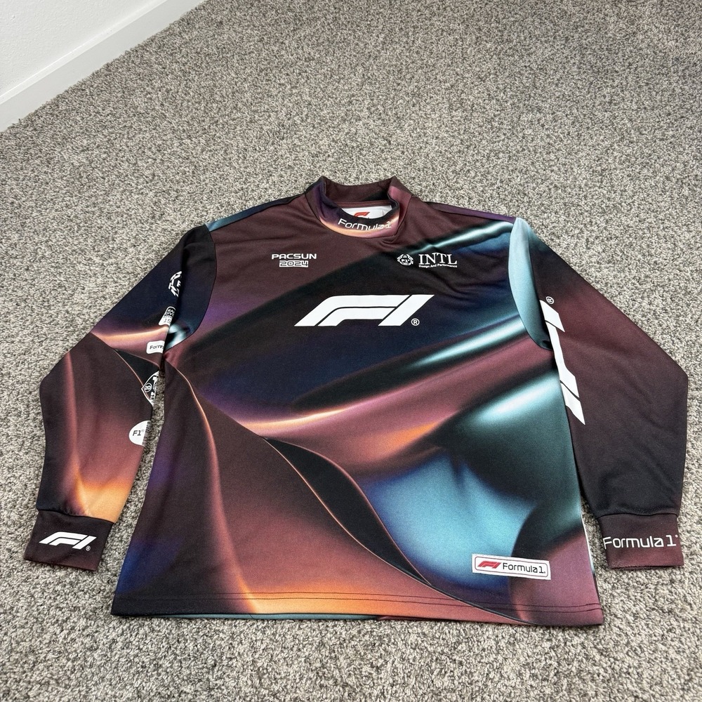 Formula 1 X Pacsun Eco Apex Jersey Mens Small Graphic F1 Racing 2024 Mock Neck